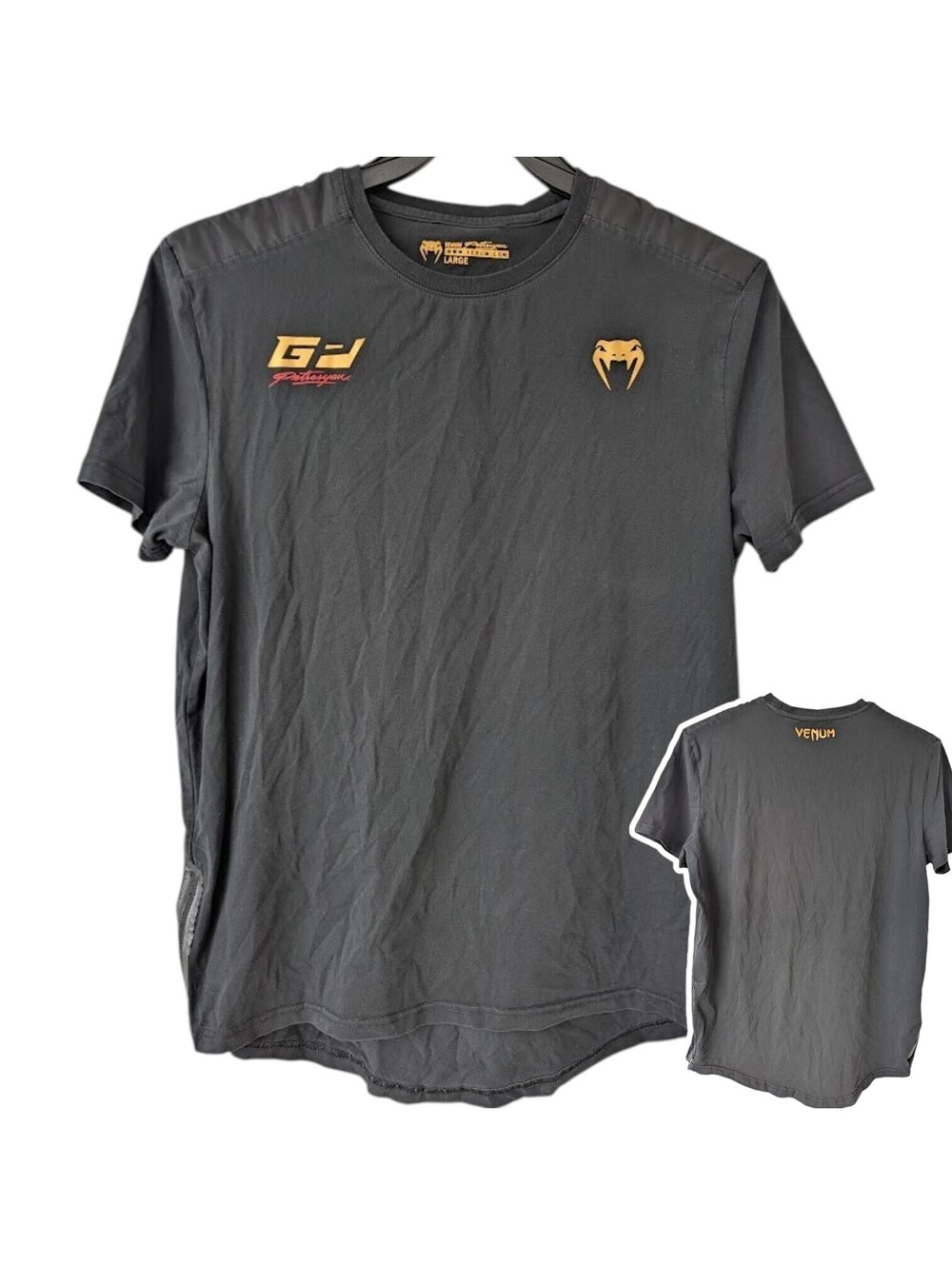Venum T-Shirt Large Black GD Petrosyan MMA Training UFC Performance 20.5x28.5